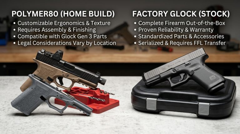 Polymer80 vs Glock 80% frame vs factory custom Glock build polymer 80 review Glock alternative