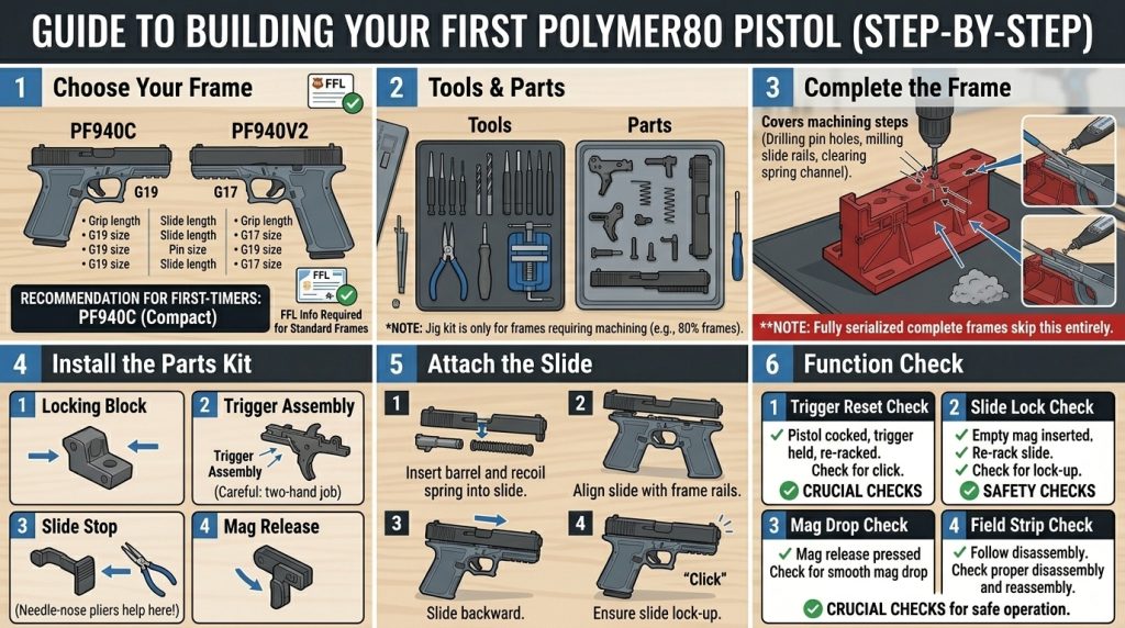 how to build polymer80, Polymer80 build guide, 80% pistol build, PF940C build, Glock build kit
PF940V2
PF940C